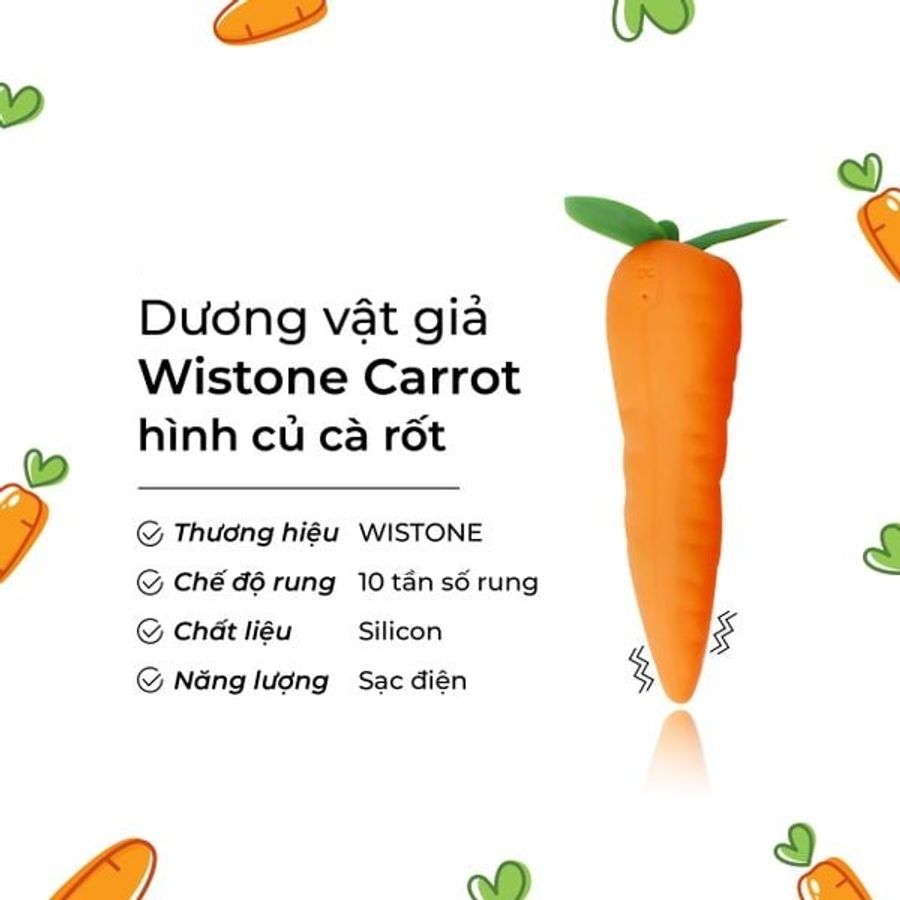 (Có video)Dương vật giả rung ngụy trang trái cà rốt Wistone Carrot