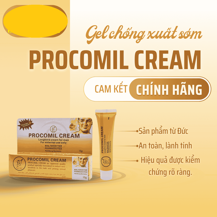 Kem chống xuất tinh sớm lâu ra dành cho nam Procomil Cream Chai 15g