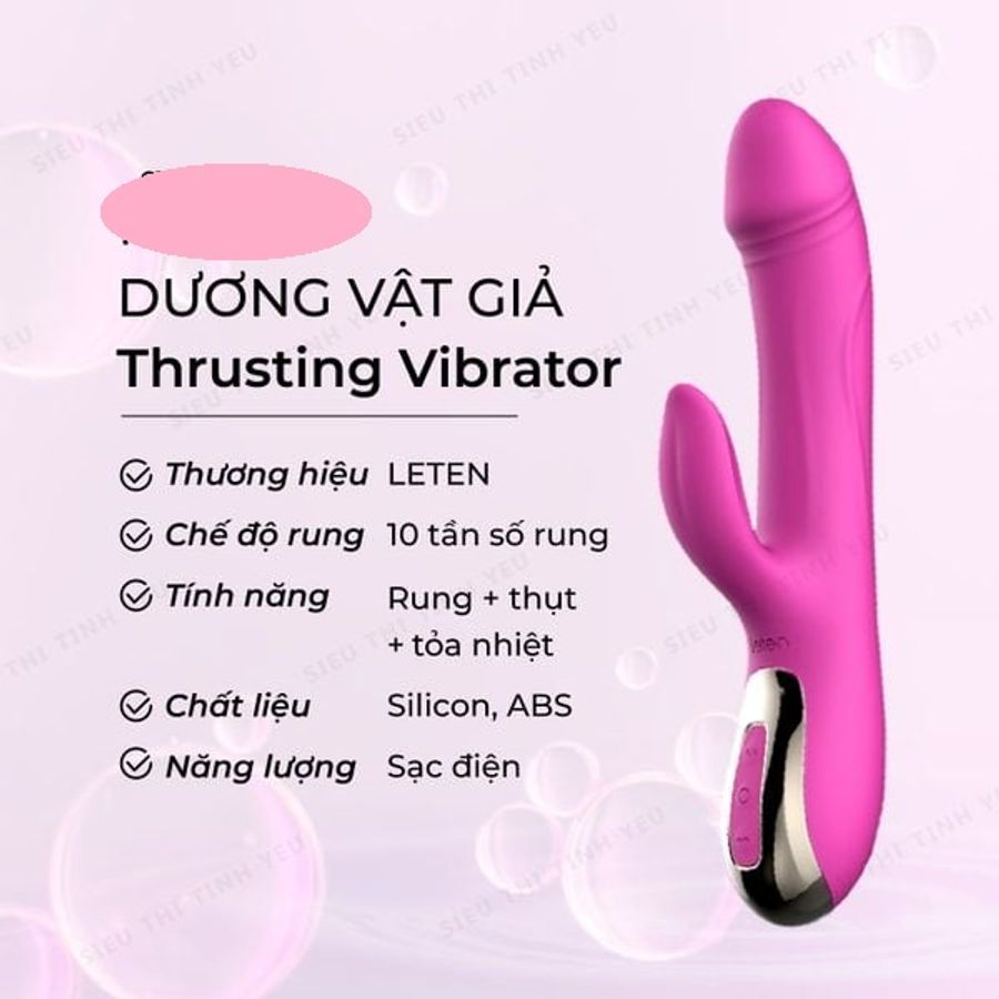 (CÓ VIDEO)Dương vật giả rung 10 chế độ tỏa nhiệt cao cấp Leten Thrusting Vibrator