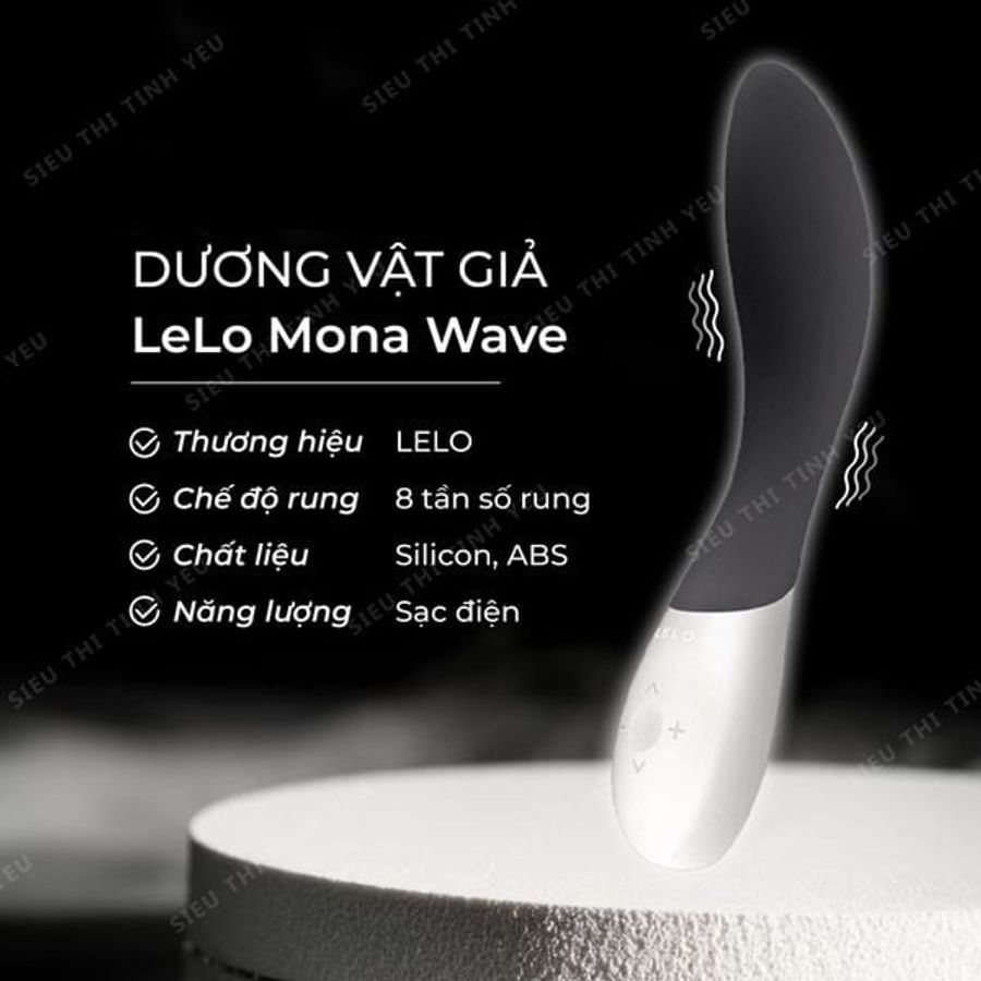 (CÓ VIDEO)Dương vật giả cao cấp 8 chế độ rung LeLo Mona Wave Black