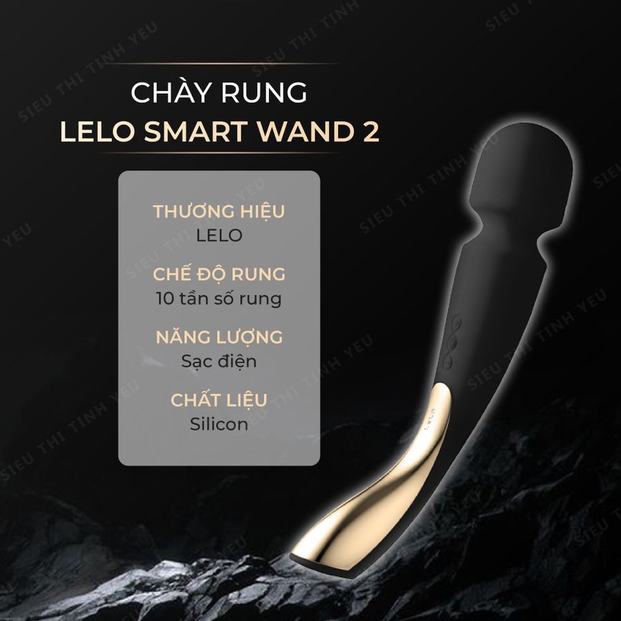(Có video)Chày rung cao cấp LeLo Smart Wand 2 rung 10 chế độ dùng pin sạc