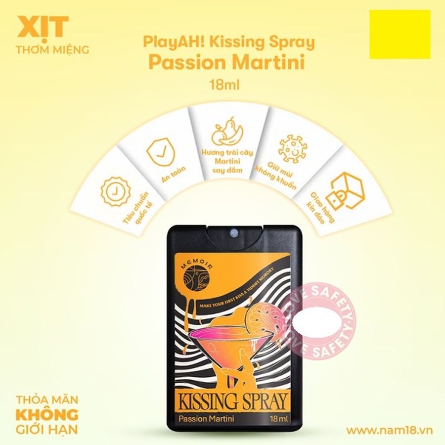 Xịt Thơm Miệng Cấp Tốc Quan Hệ Miệng PlayAh Hương Chanh Dây Martini
