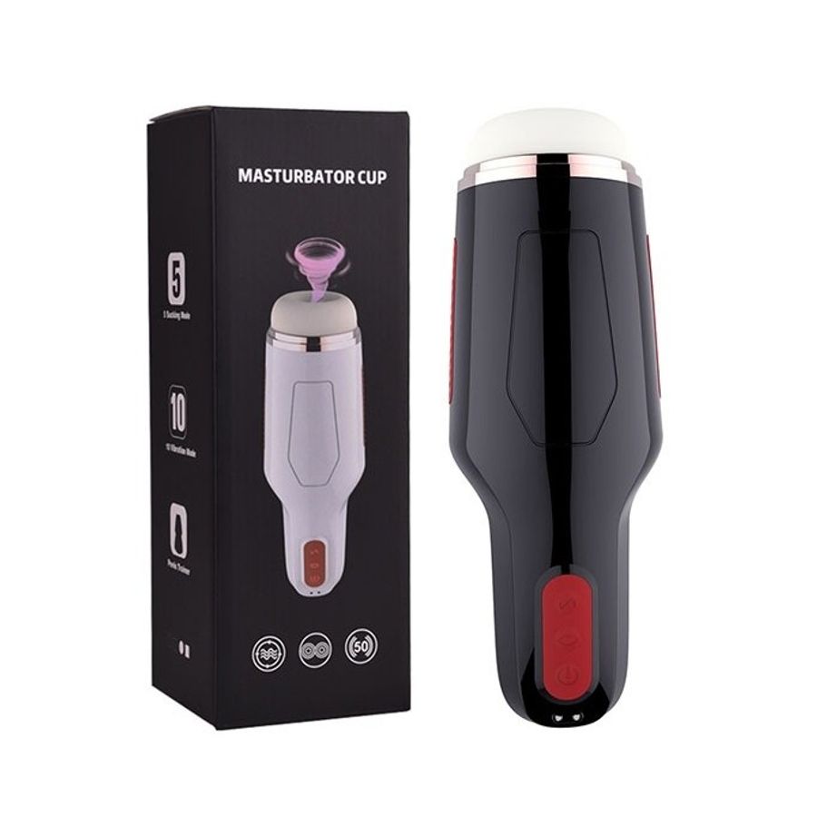 Máy âm đạo silicon tự động co thắt dài 27cm màu đen 