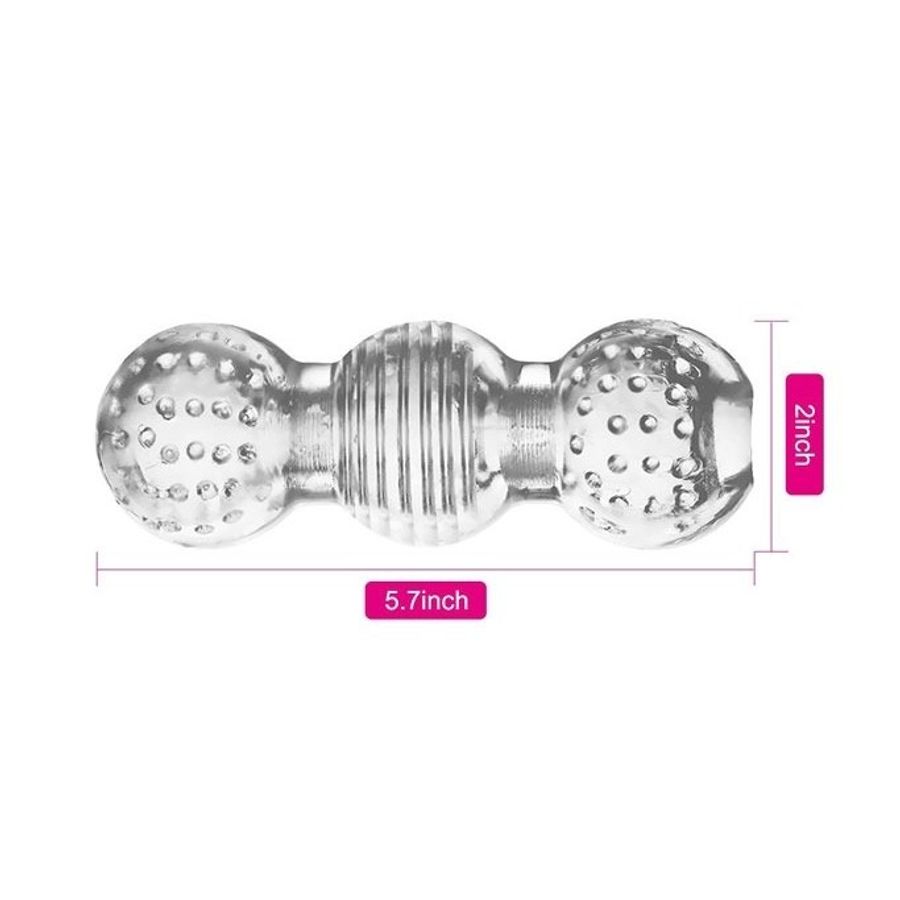 Cốc âm đạo giả silicon trong suốt có gai dài 15cm