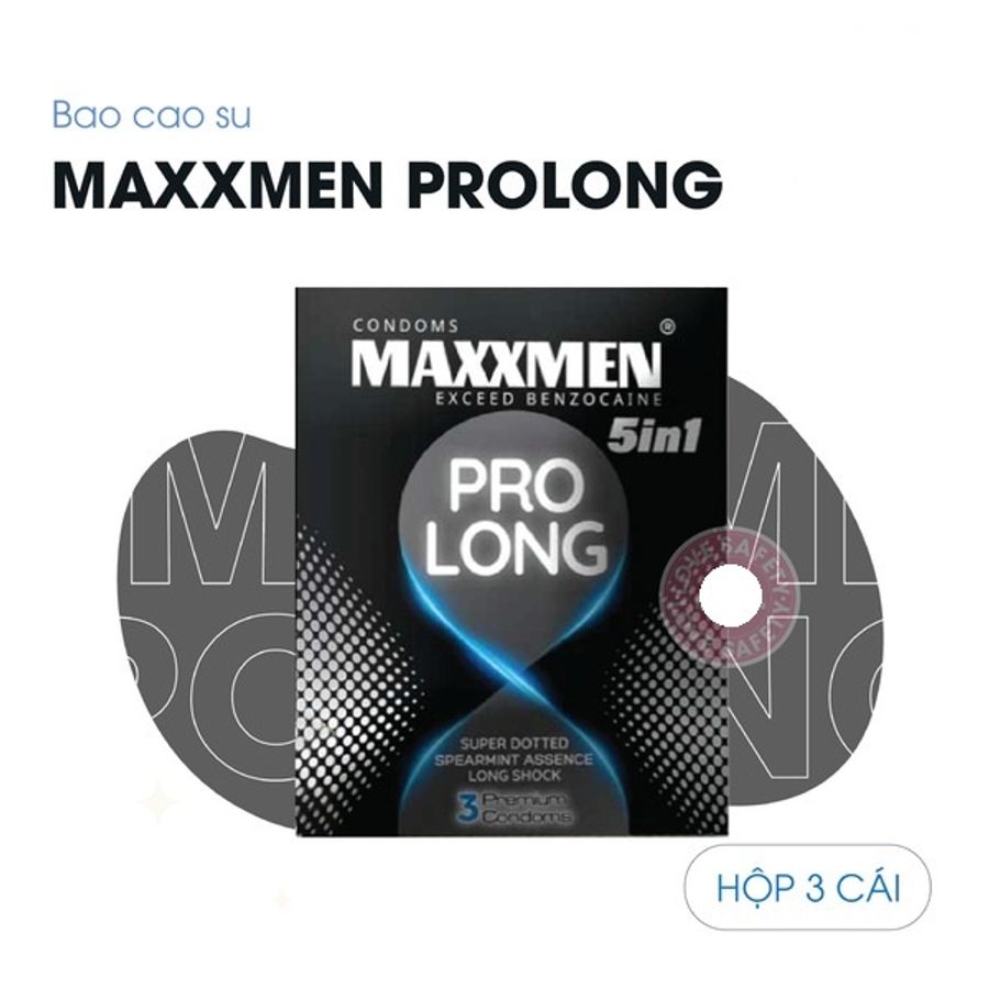 Bao Cao Su Kéo Dài Thời Gian Maxxmen 5in1 ProLong 3 cái