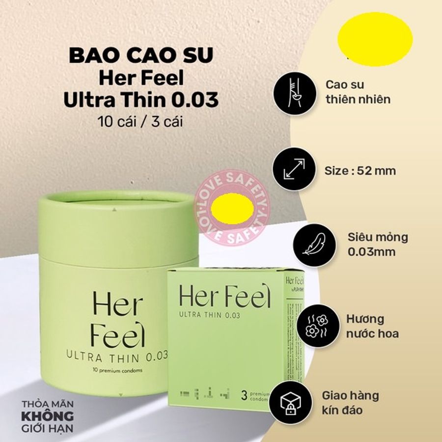 Bao Cao Su Siêu Mỏng PlayAh Her Feel Ultra Thin 003 Hương Nước Hoa 