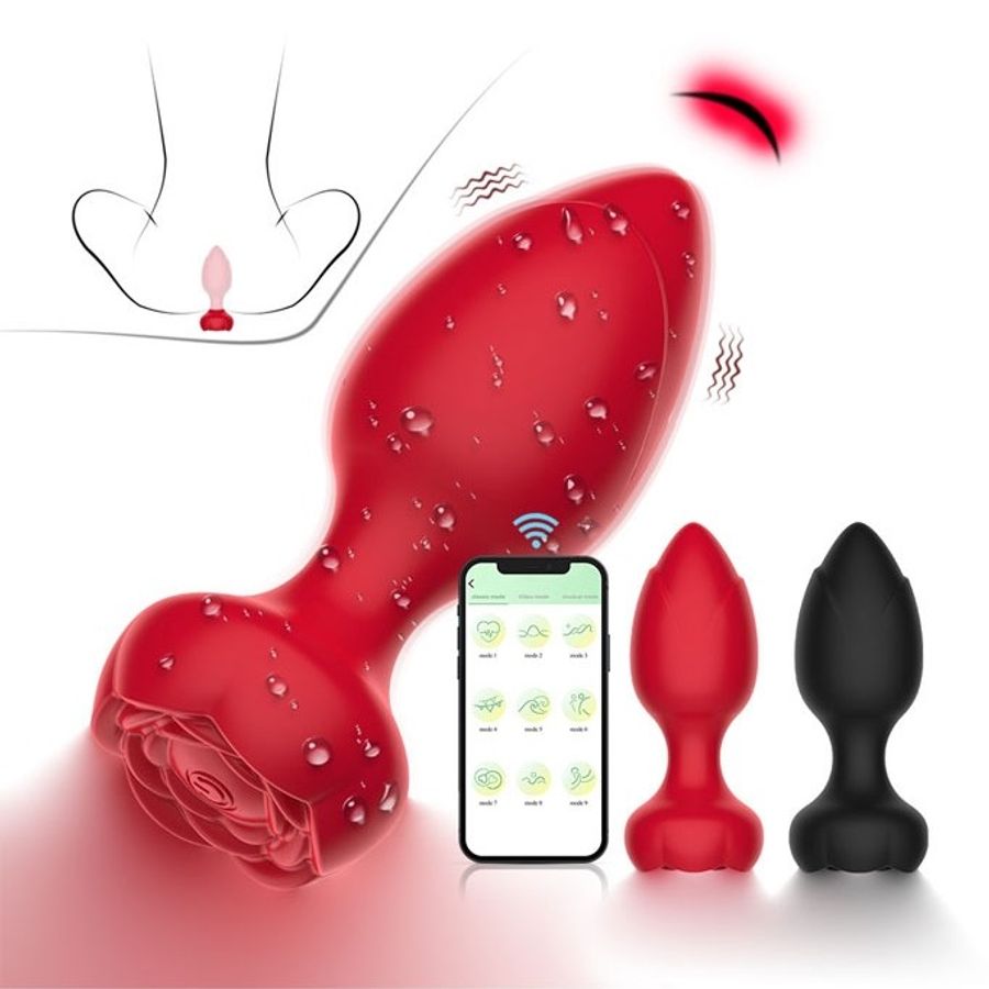 Máy rung hậu môn đế hình hoa hồng dài 9.9cm sạc điện