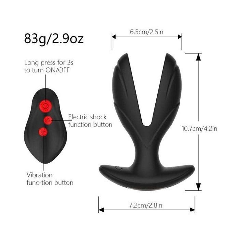 Máy rung hậu môn silicon 2 nhánh có sốc điện dài 10.7cm
