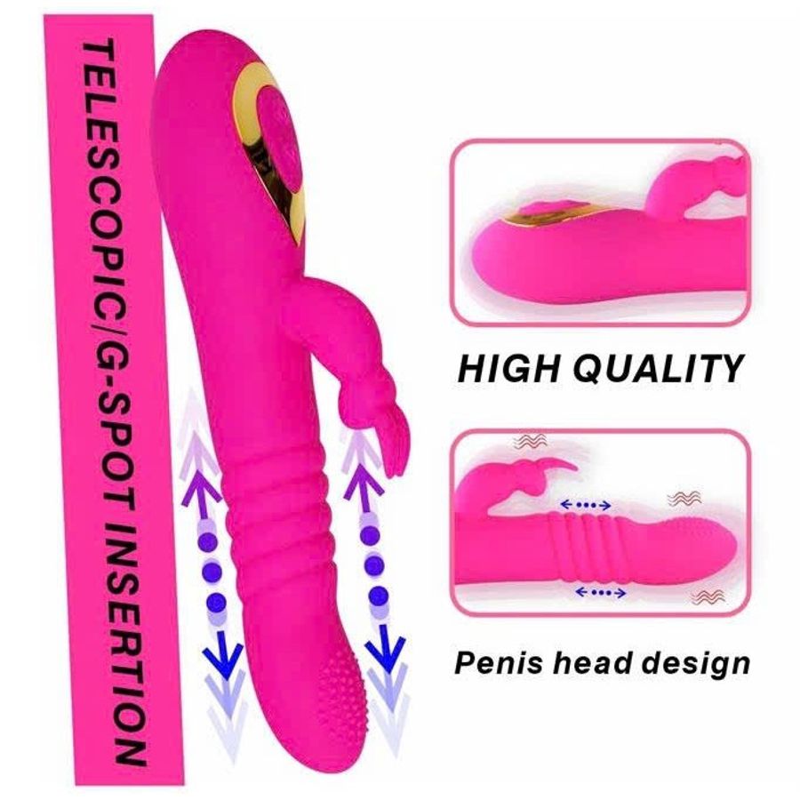 Máy rung tai thỏ có 18 chế độ thiết kế xoắn ốc dài 23cm