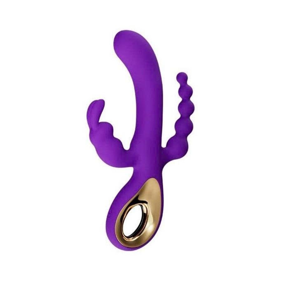 Máy rung 2 đầu tai thỏ và anal bead dài 20cm dùng sạc