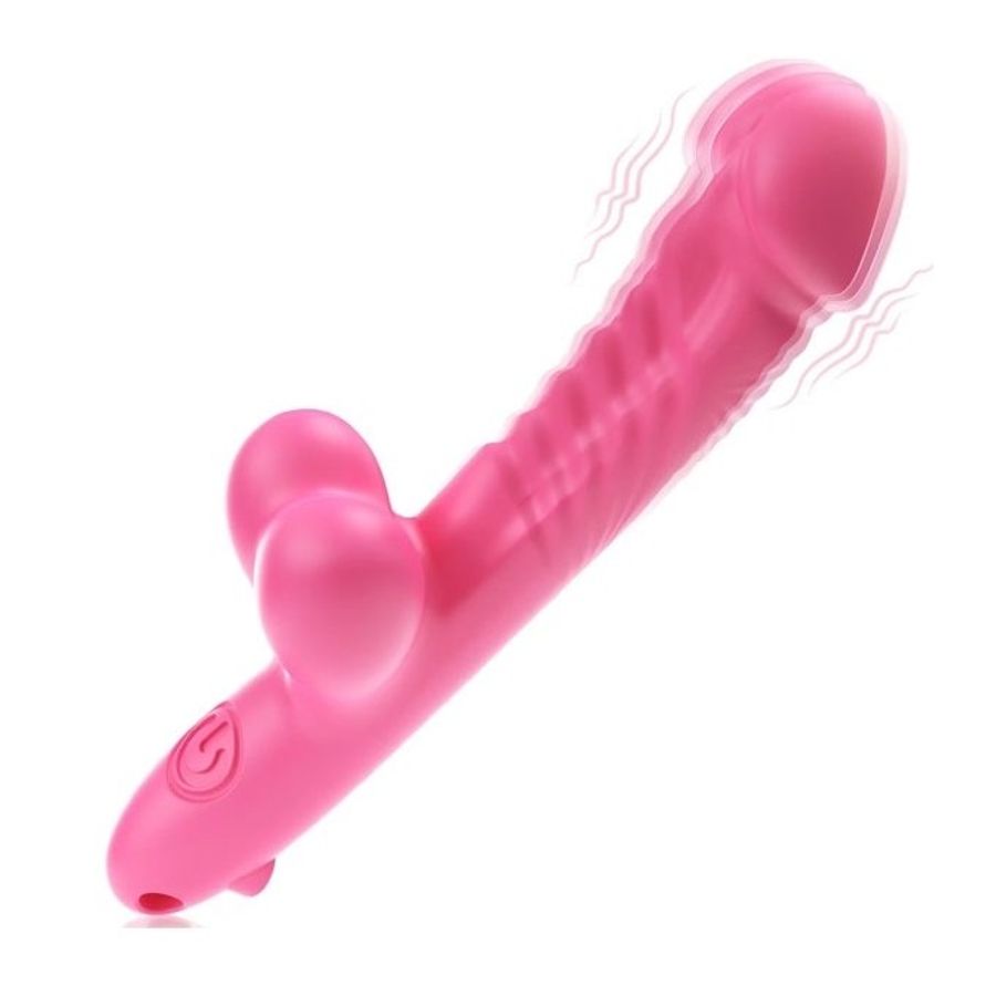 Dương vật giả cầm tay có bìu và 10 chế độ rung dài 11cm
