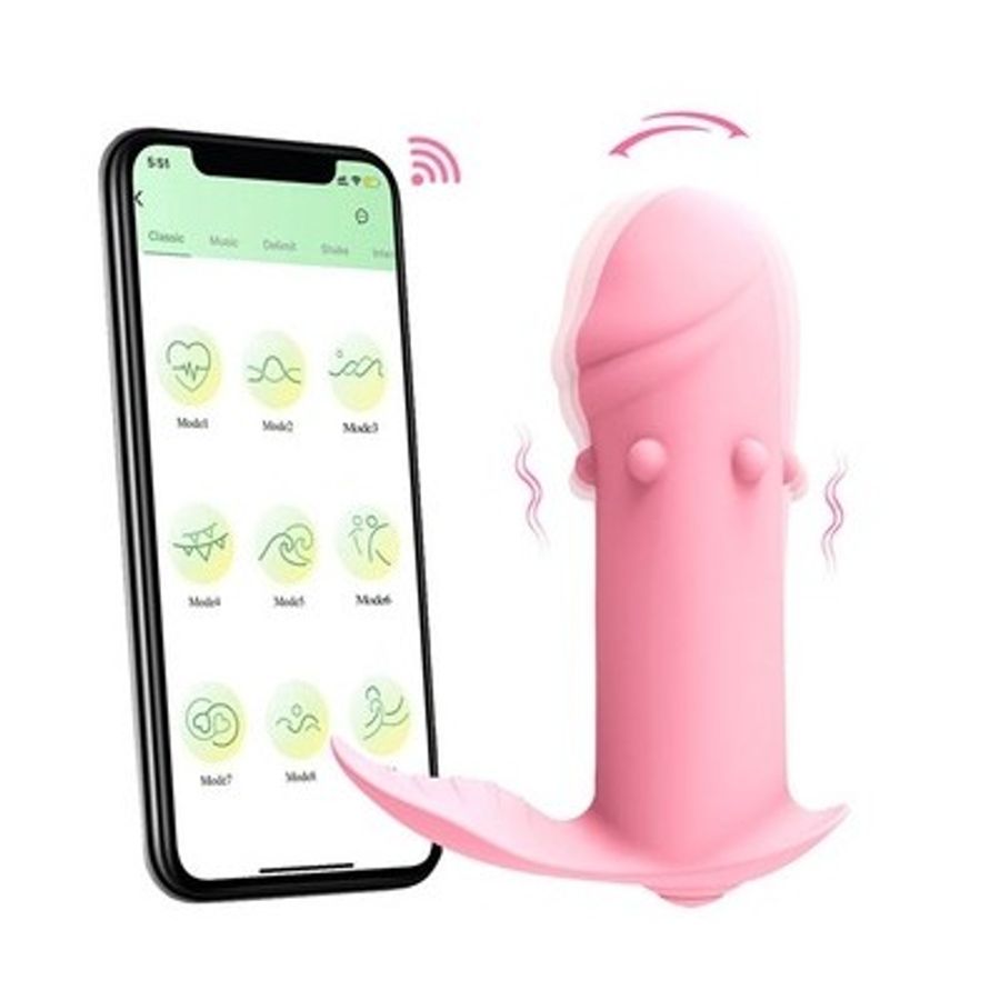 Máy rung có 10 chế độ hình dương vật silicon điều khiển APP