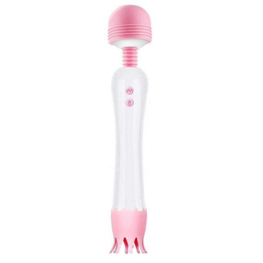 Chày rung đầu lưỡi vương miện silicon dài 17cm màu trắng