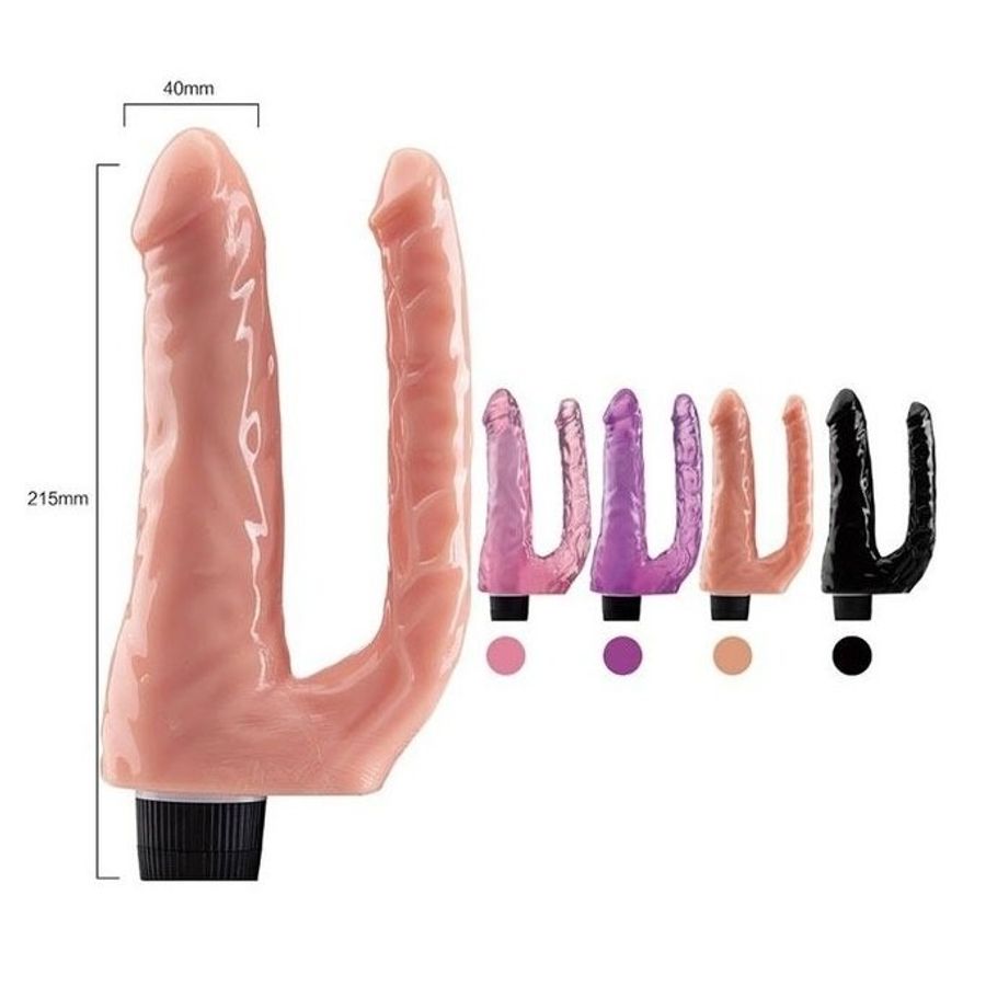 Dương vật giả 2 đầu cùng nhánh chất liệu silicon dài 21.5cm 393590