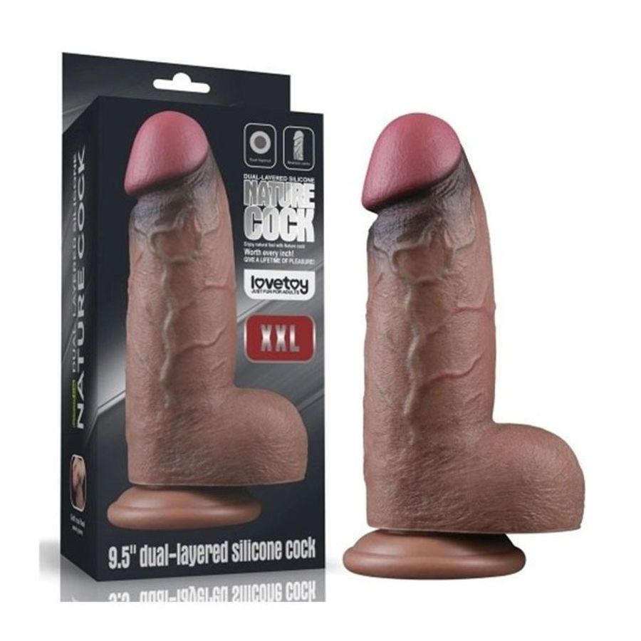 Dương vật giả Lovetoy silicon dẻo màu đen dài 24.6cm