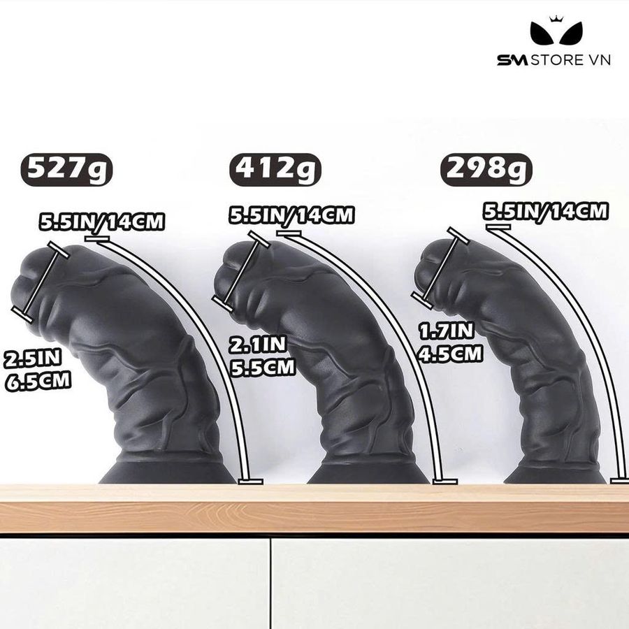 Dương vật giả Châu Phi đế dính tường có 3 kích cỡ