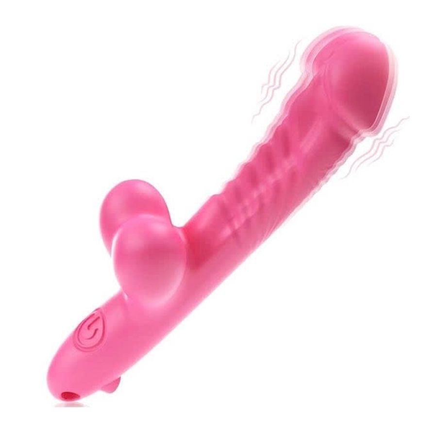 Dương vật giả cầm tay có bìu và 10 chế độ rung dài 11cm 393648