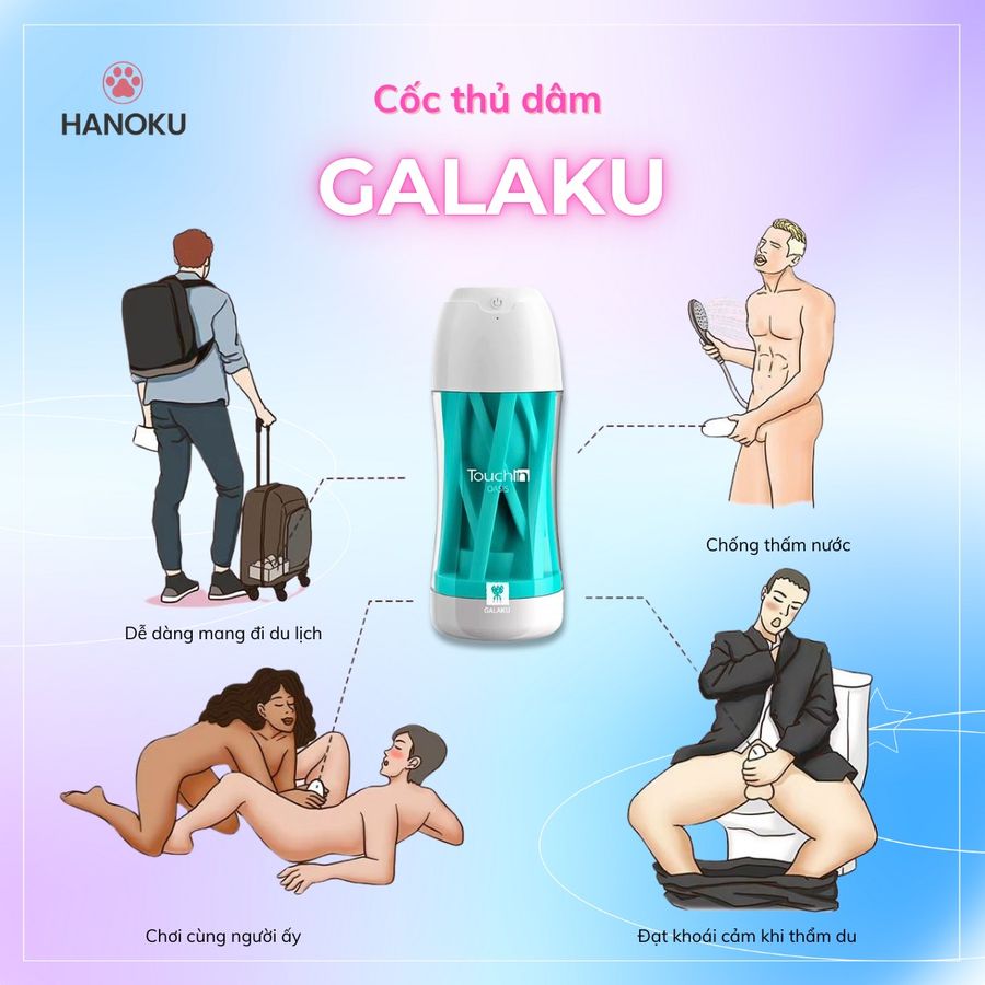 (Có video) Cốc âm đạo tự động GALAKU TOUCH IN 10 chế độ rung