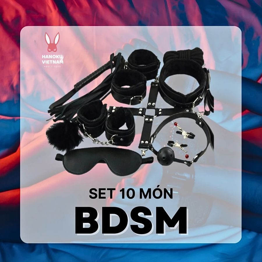 (Có video) Bộ BDSM 50 Sắc Thái bạo dam cao cấp 10 chi tiết