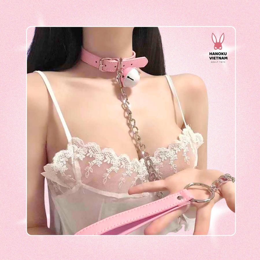 Vòng cổ có chuông kèm dây xích 