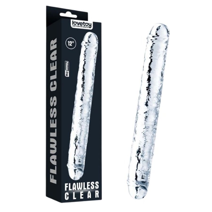 Dương vật giả 2 đầu Lovetoy Flawless Clear Double trong suốt