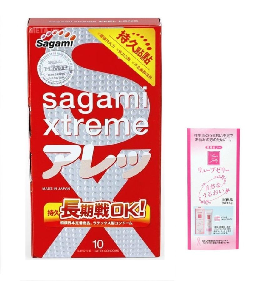 Bao cao su Sagami Xtreme Feel Long Kèm Gel Gói Jex