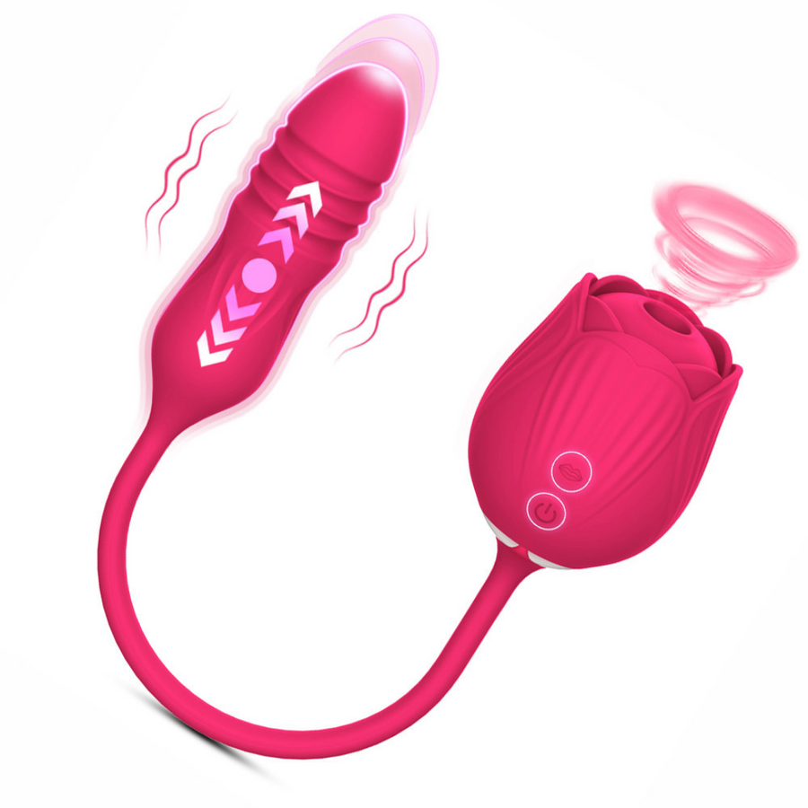 Trứng Rung Kết Hợp Đầu Bú Hút Hoa Hồng Kích Thích Nhũ Hoa & Điểm G