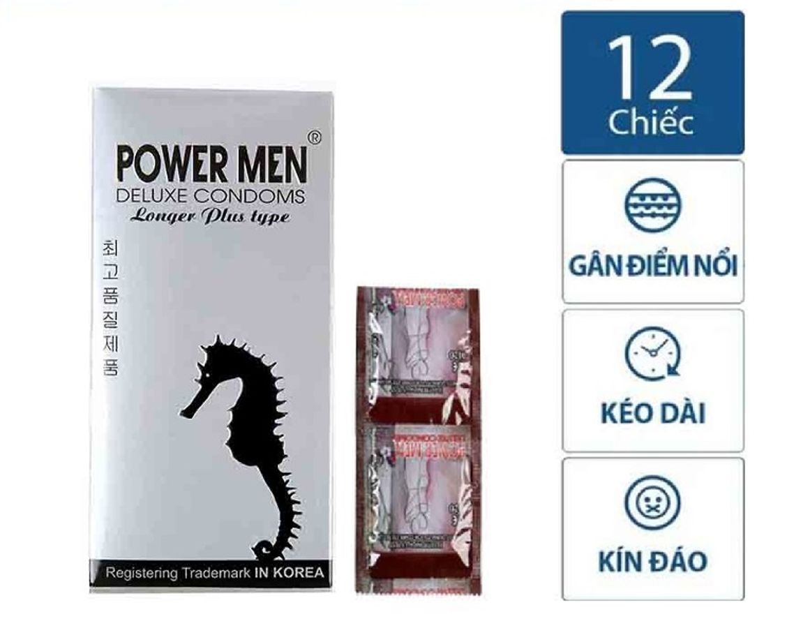 Bao Cao Su Cá Ngựa Bạc Power Men Longer Plus