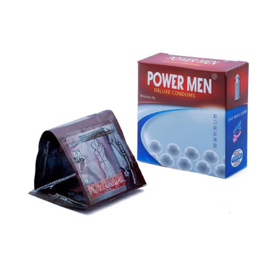 Bao Cao Su Hàn Quốc Power Men Deluxe Condoms Ngọc Trai