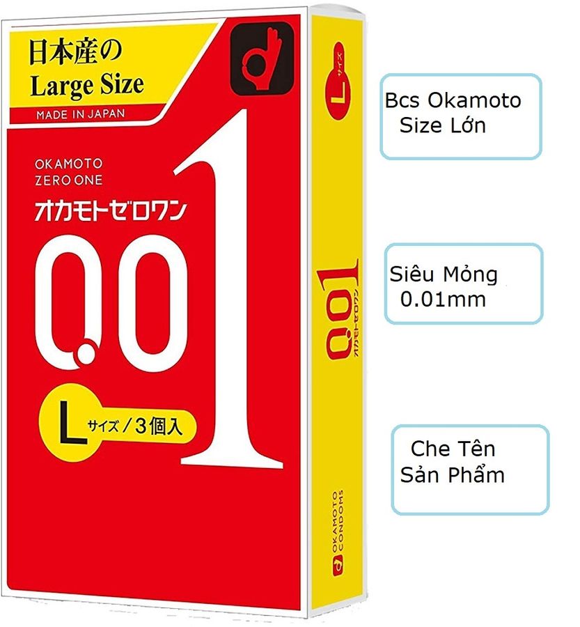 Bcs Okamoto 0.01 Large Size Siêu Mỏng Size Lớn H3