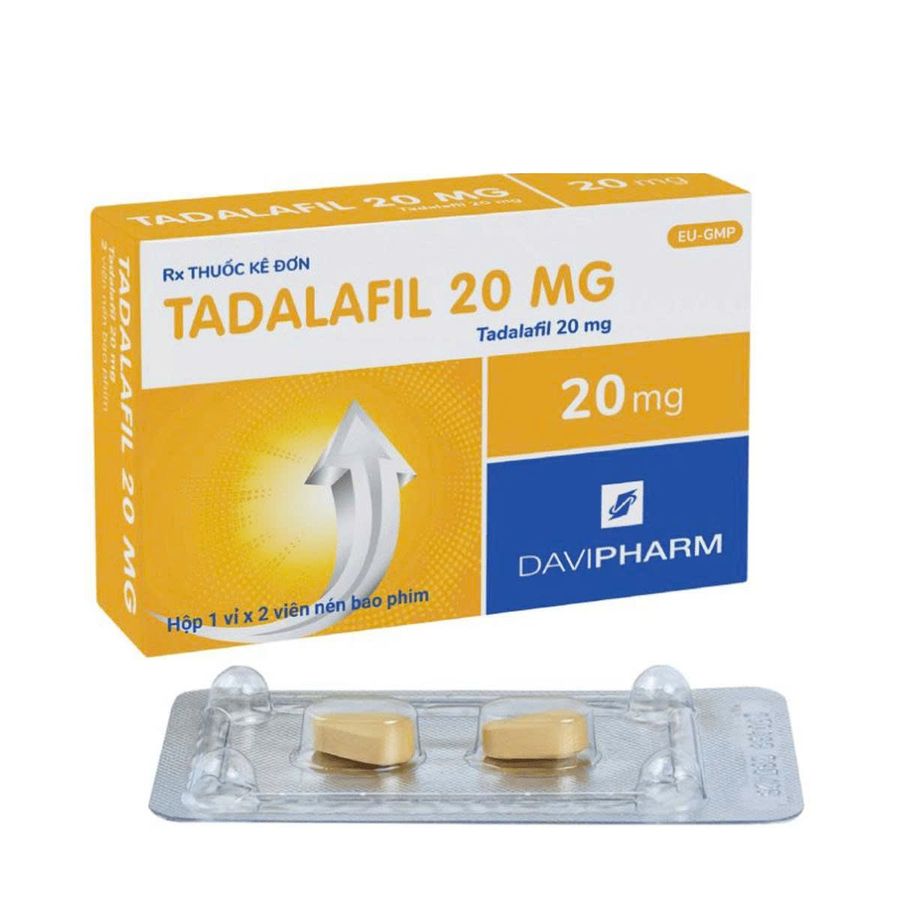 (Che Tên) Viên uống hỗ trợ phái mạnh tăng bản lĩnh đàn ông 20mg Davipharm - Hộp 2 Viên