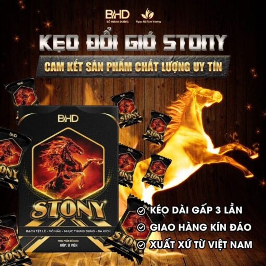 Viên kẹo ngậm nhân sâm cương và kéo dài nam 4 Viên Kẹo Stony chính hãng