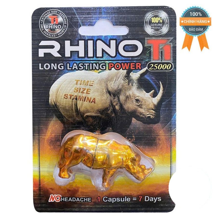 Viên Uống Cường Hóa Và Tăng Cường Sức Khỏe Sinh Lí Nam Giới Rhino T1 ( Đô Mạnh ) Vỉ dùng thử 1 Viên  | CHE TÊN SẢN PHẨM