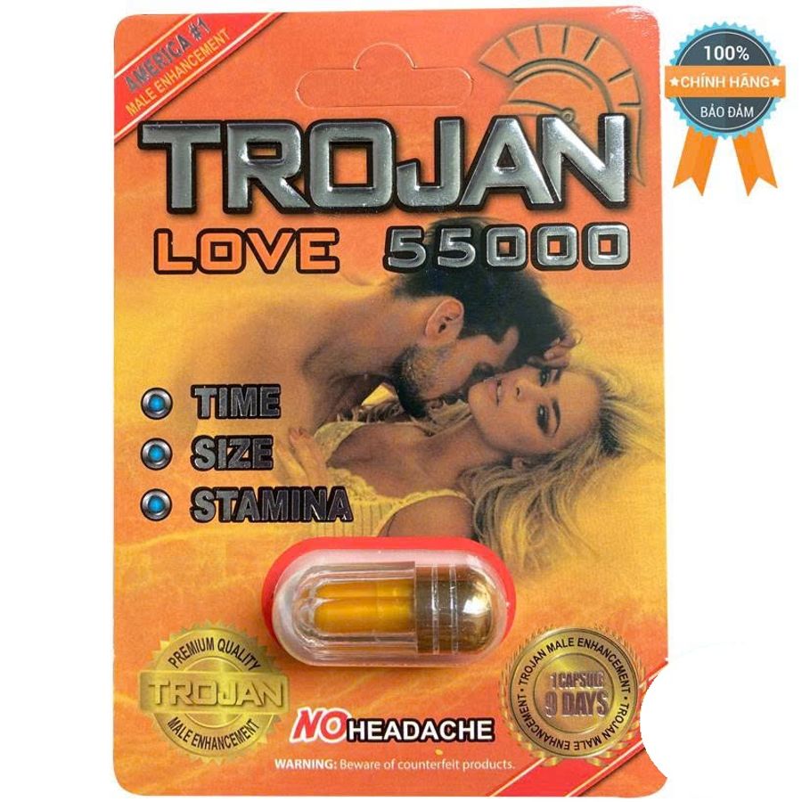 Viên Uống Cường Hóa Và Tăng Cường Sức Khỏe Sinh Lí Nam Giới Trojjjan Loveee 55000mg Vỉ dùng thử 1 Viên  | CHE TÊN SẢN PHẨM