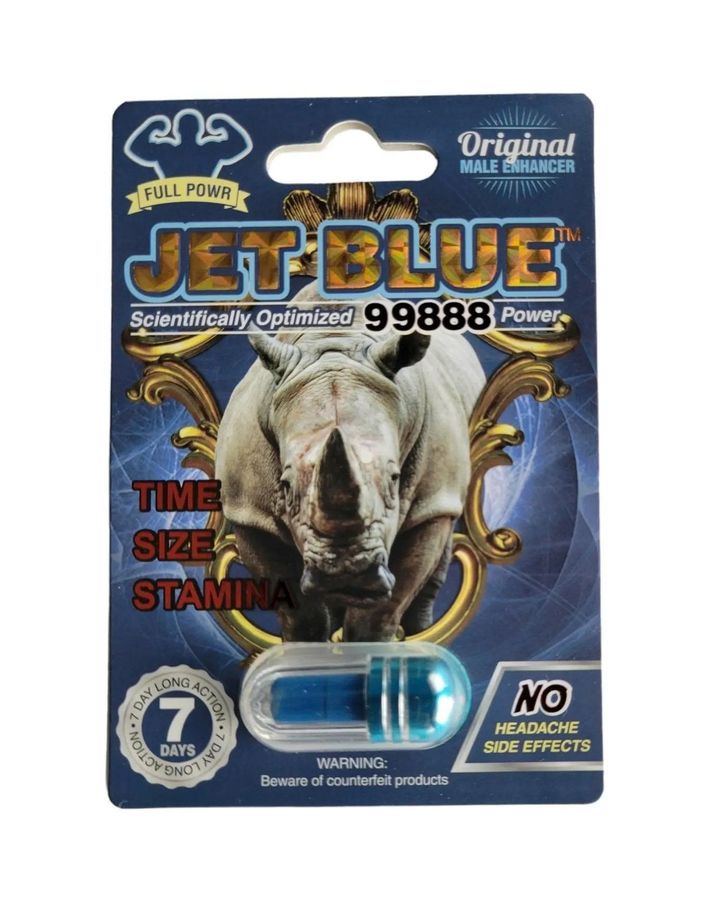 Rhino Jet Blue 99888 (Full Power Original) Viên uống hỗ trợ tăng cường sinh lý Nam và kéo dài thời gian QH Vỉ 1 viên