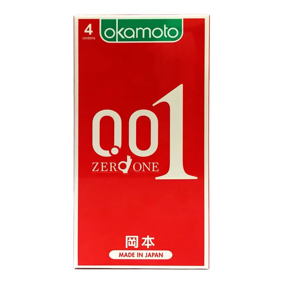 Bao cao su Siêu Mỏng 0.01 Okamoto Zero One - Mỏng - Hộp 4 Cái | Gian hàng chính hãng