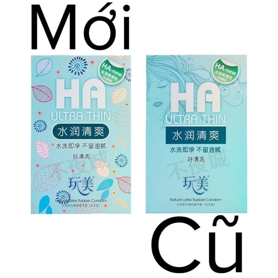 Bao Cao Su HA Ultra Thin Hộp 100 Cái - Mỏng, Nhiều Gel Bôi Trơn, Dùng Cho Tiệm