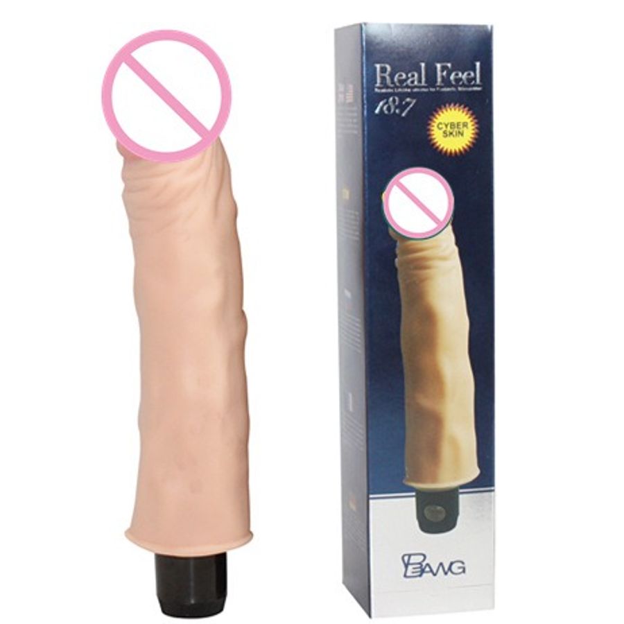 Dương Vật Giả Real Feel 18.7 Silicon Cao Cấp Kèm Rung
