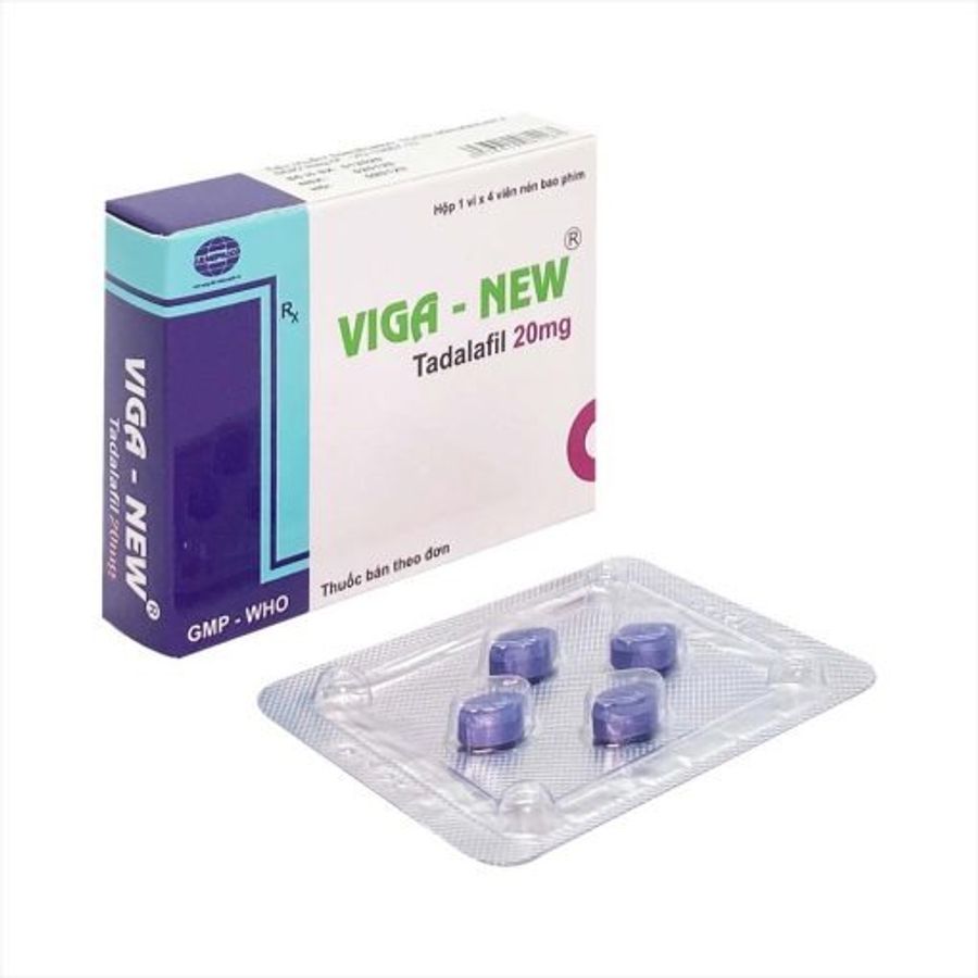 Viên uống hỗ trợ cường dương tăng sinh lý Viga New 20mg Hộp 1 vỉ x 4 viên Chính hãng  408562