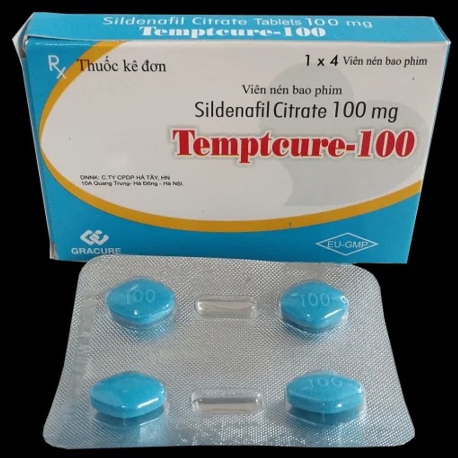 Viên uống hỗ trợ cường dương tăng sinh lý Temptcure-100 Hộp 1 vỉ 4 viên Chính hãng 