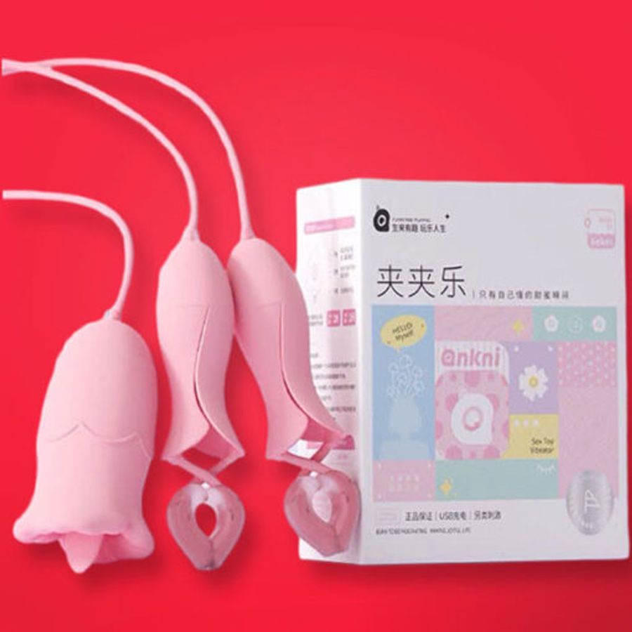 Bộ trứng rung lưỡi liếm kèm kẹp vú gia tăng khoái cảm Punch