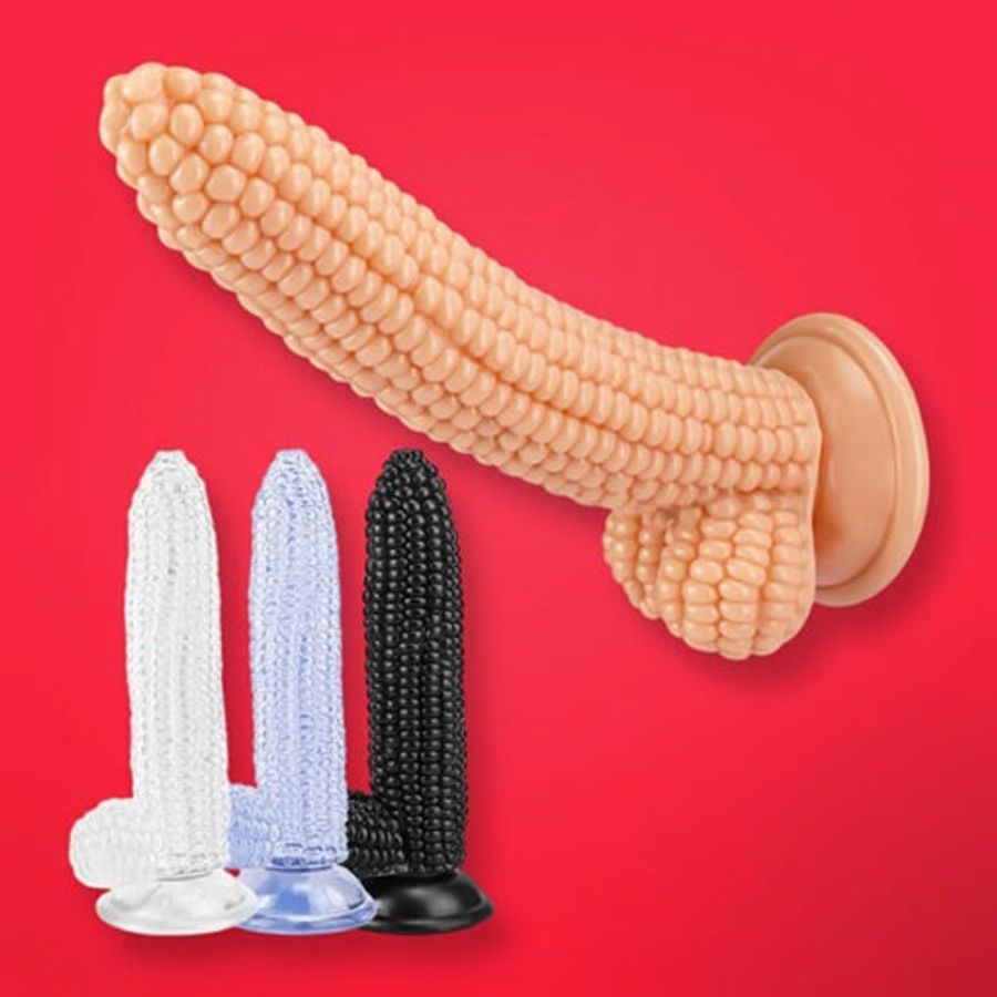 Dương vật giả trái bắp silicon mềm dẻo, có đế hít tường Rung Cực Sướng - Chính Hãng