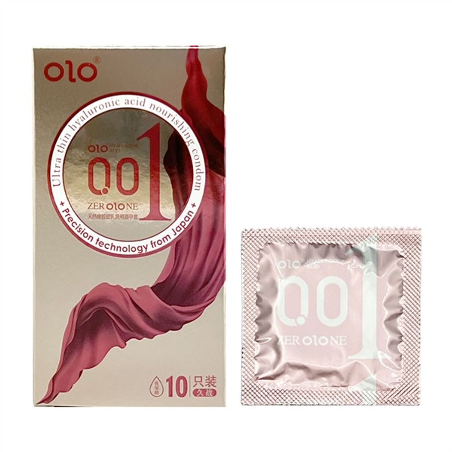 Bao cao su siêu mỏng kéo dài thời gian OLO Thin Square Gold 10 cái che tên chính hãng