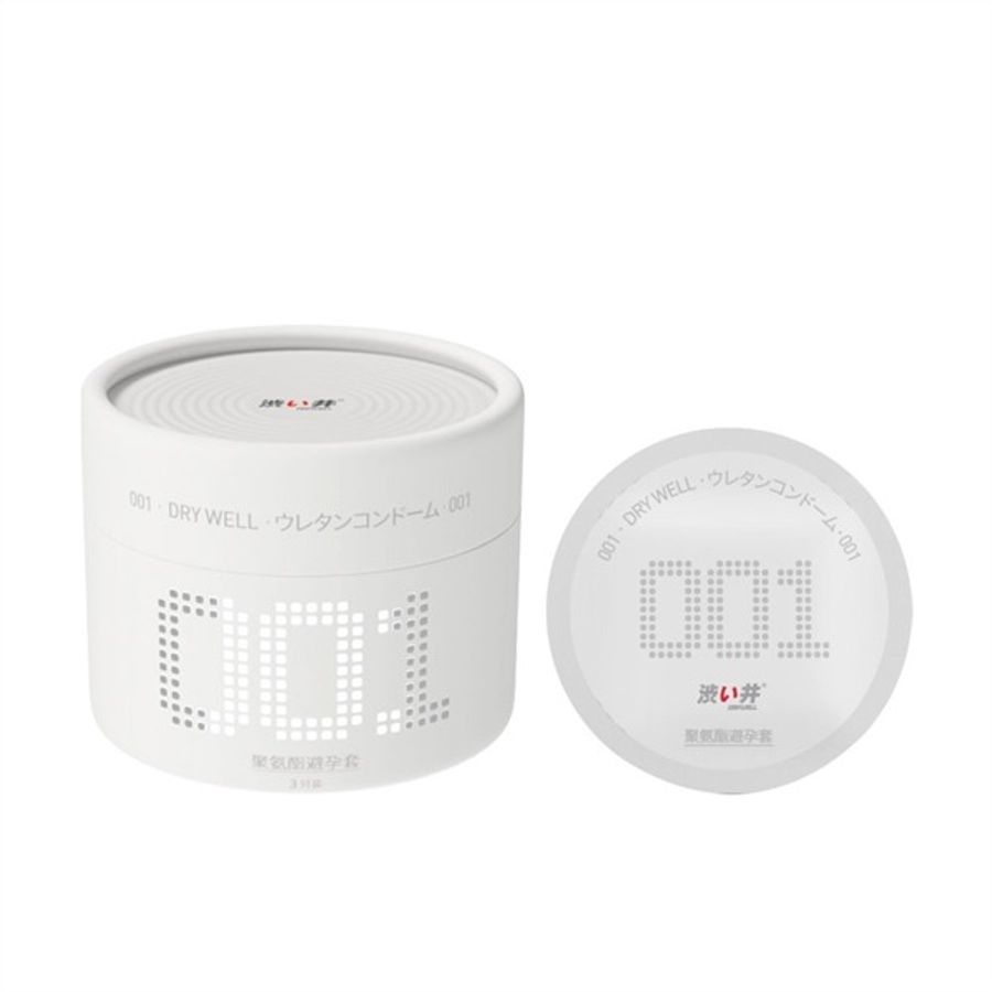 Bao cao su siêu mỏng kéo dài thời gian DryWell Super Thin PU 001 3 cái che tên chính hãng