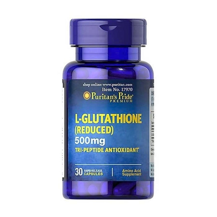 Viên uống Puritan's Pride Premium L-Glutathione 500mg - Bổ sung sức khỏe và làm sáng da, hỗ trợ chống oxy hóa (30 viên) chính hãng 746173