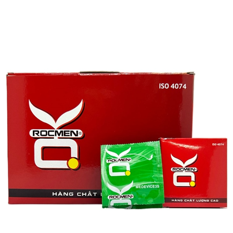 Bao cao su siêu mỏng kéo dài thời gian che tên OK Rocmen Dâu 144 cái chính hãng 
