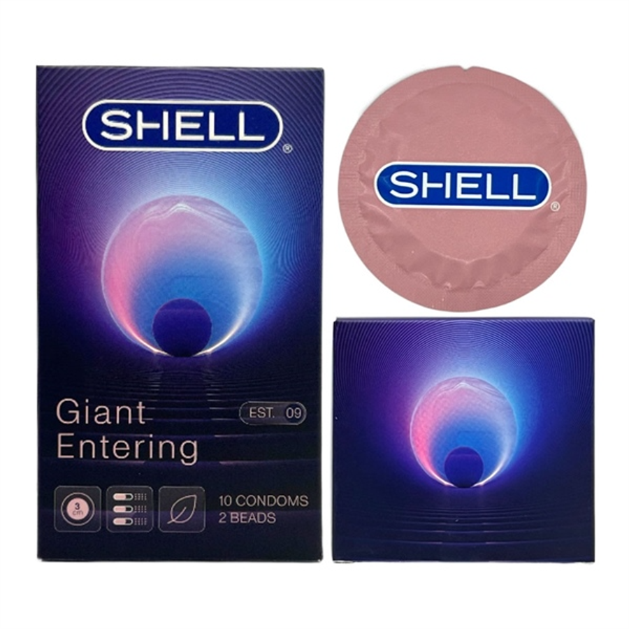 Bao cao su siêu mỏng kéo dài thời gian che tên Shell Giant Entering 2 Bi 10 cái chính hãng