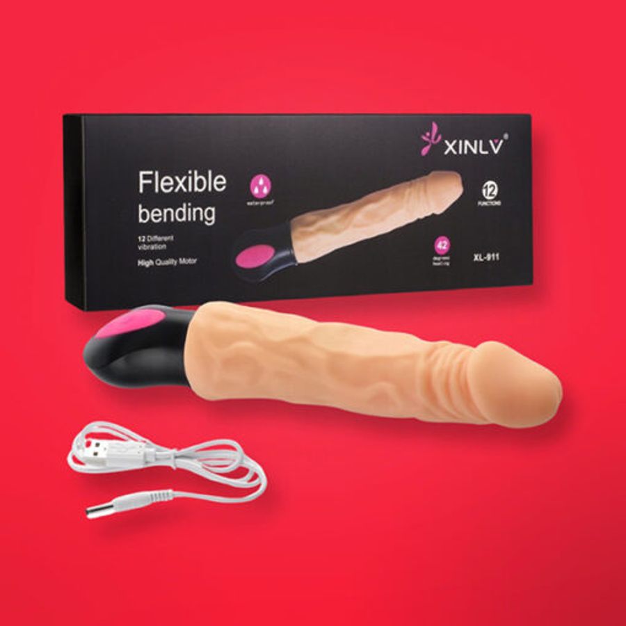 Dương vật giả Xinlv XL-911 rung 12 chế độ, uốn cong đa chiều