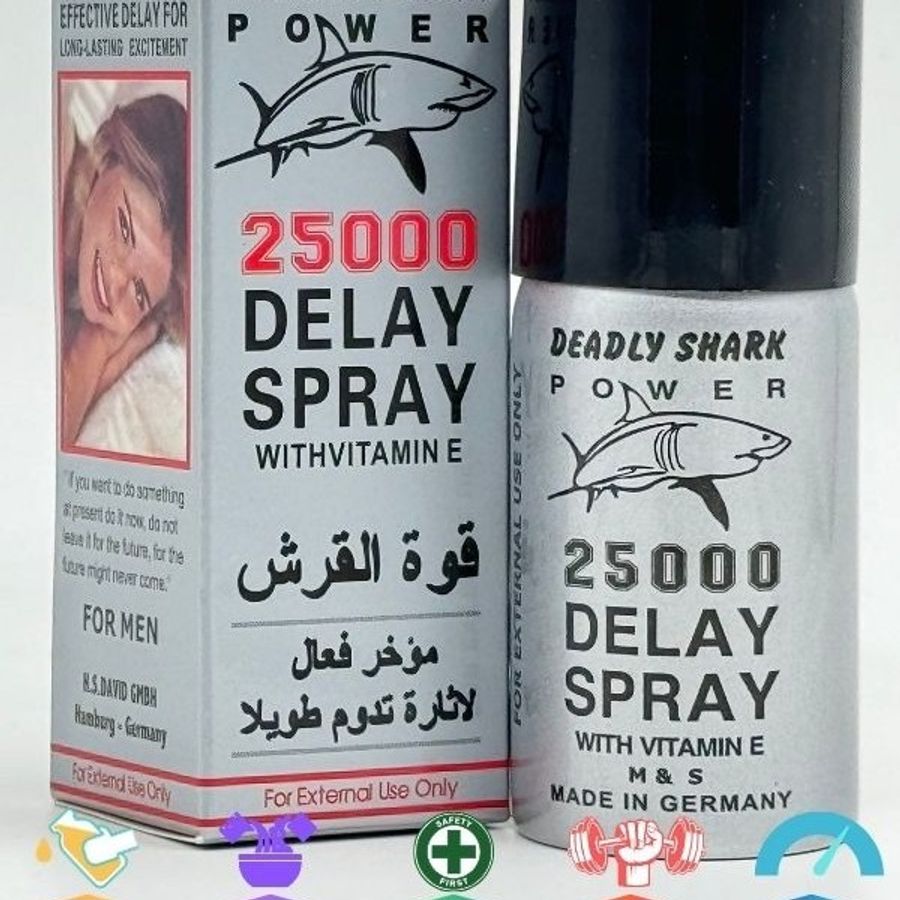 Chai xịt kéo dài chống xuất tinh sớm nam giới Deadly Shark 25000 Delay Spray - Long Lasting Excitement Chính hãng