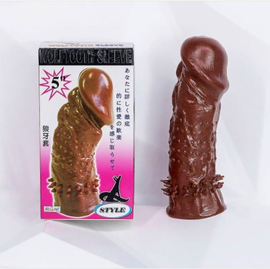 Bao cao su đôn nâu silicon TPR gân gai tăng khoái cảm dùng nhiều lần [đổi tên khi giao]